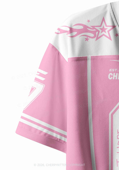 Custom Pink Korean Boys Y2K Crop Sport Jersey Shirts Cherrykitten