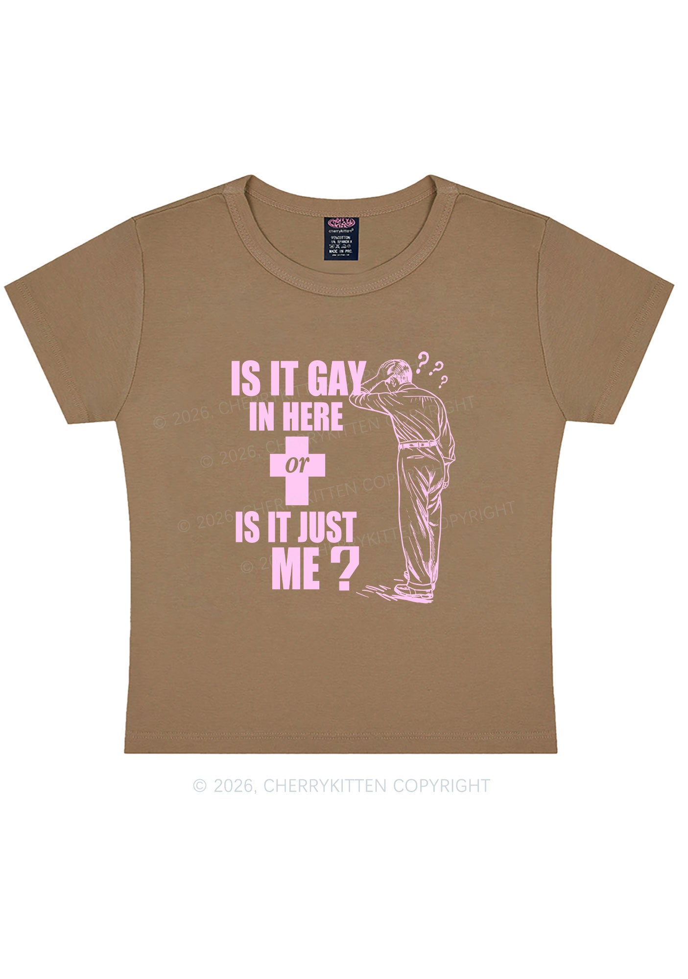 Is It Gay In Here Pride Y2K Baby Tee Cherrykitten