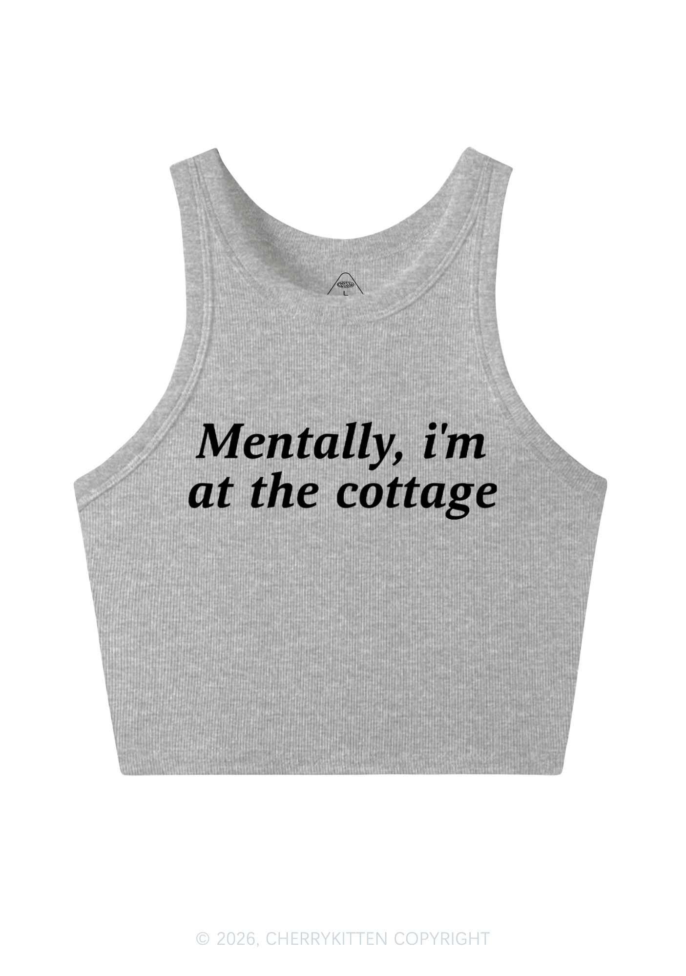 Mentally Im At The Cottage HR Y2K Crop Tank Top Cherrykitten