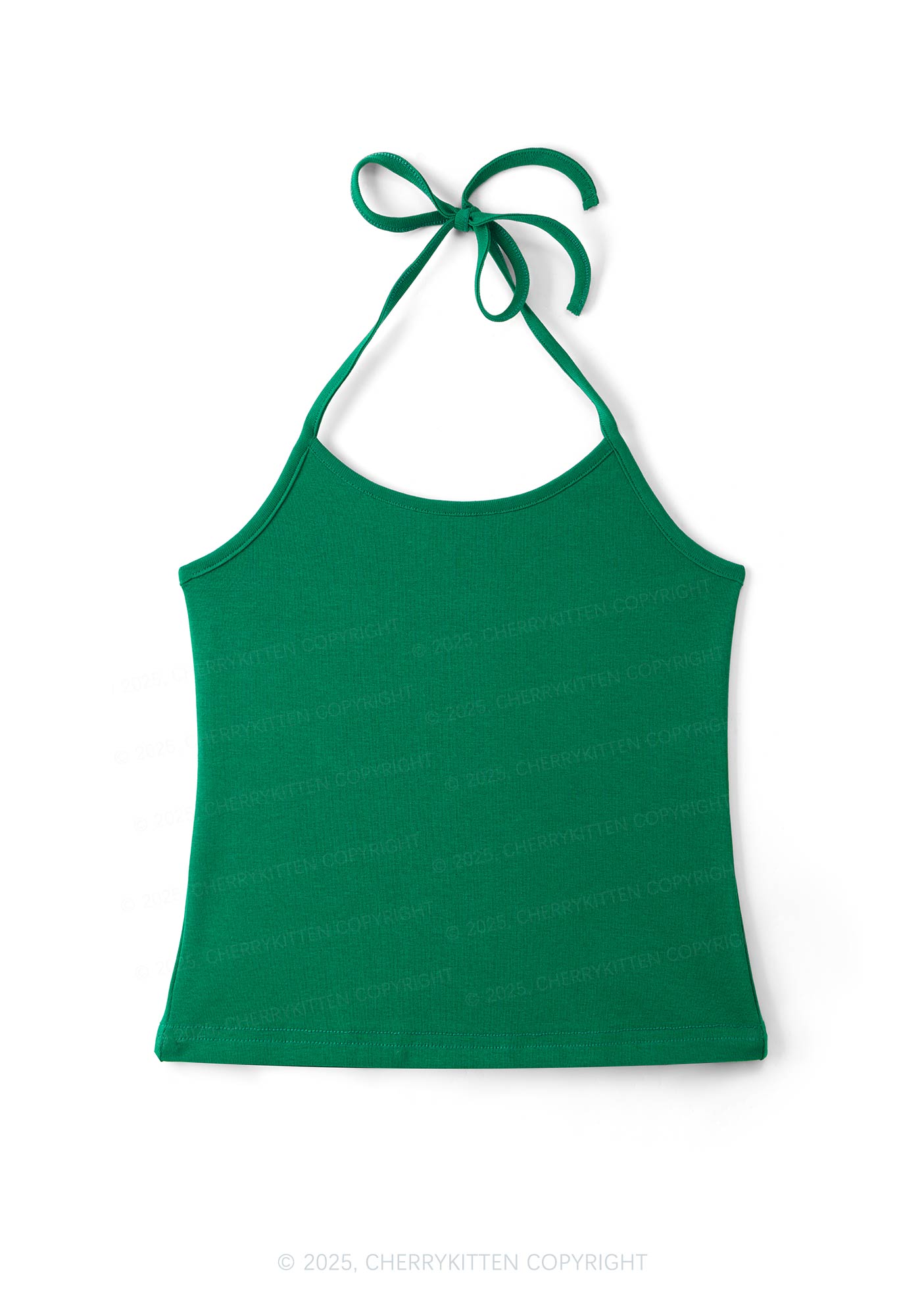 Plain Y2K Halter Neck Cami Cherrykitten