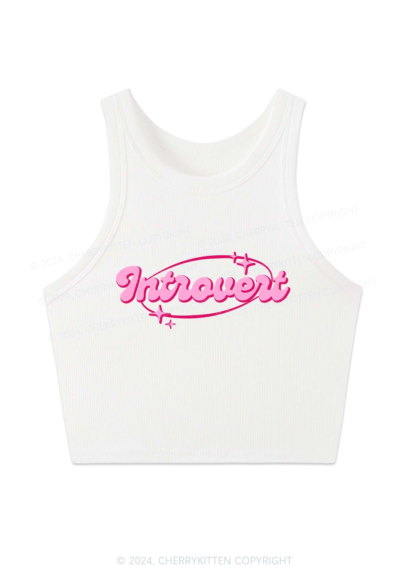 Introvert Universe Y2K Crop Tank Top Cherrykitten