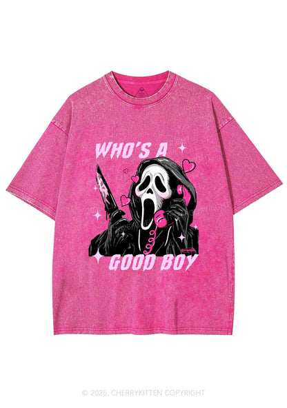 Halloween Ghost Good Boy Y2K Shirts Washed Tee Cherrykitten