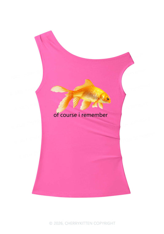 I Remember Goldfish Y2K Off Shoulder Tank Top Cherrykitten