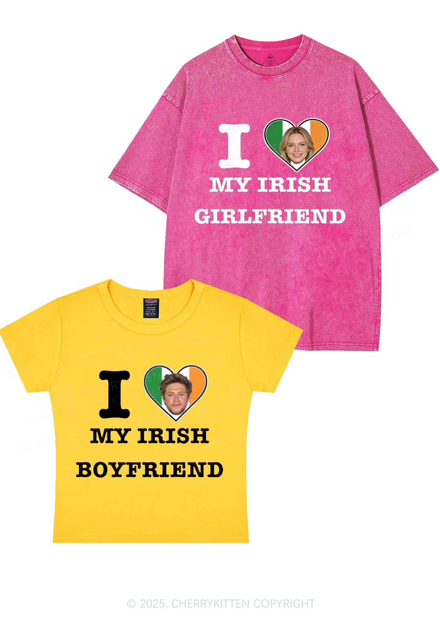 Custom My Irish BF GF Y2K Valentine's Day Couple Shirt Cherrykitten