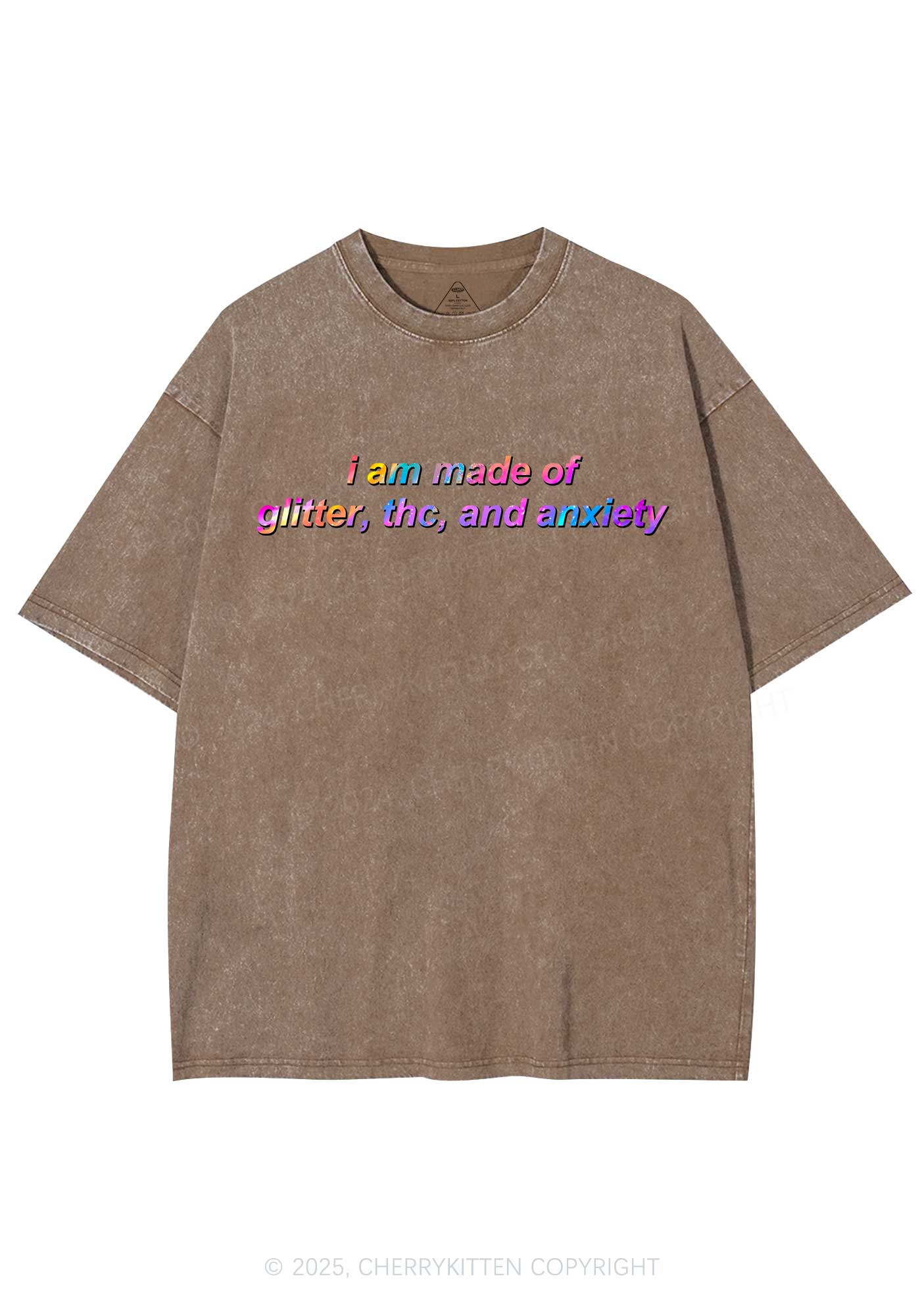 Made Of Glitter And Anxiety Y2K Shirts Washed Tee Cherrykitten
