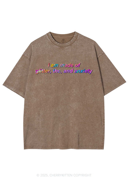 Made Of Glitter And Anxiety Y2K Shirts Washed Tee Cherrykitten
