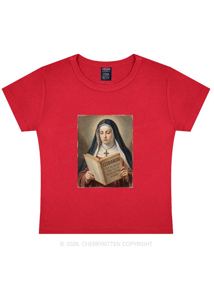 Lesbianism Nun Pride Y2K Baby Tee Cherrykitten