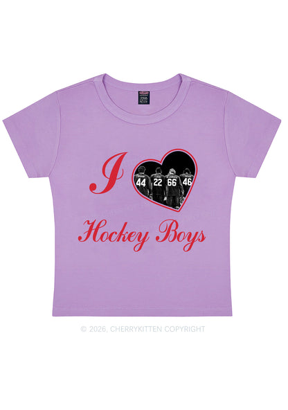I Love Four Hockey Boys Y2K Baby Tee Cherrykitten
