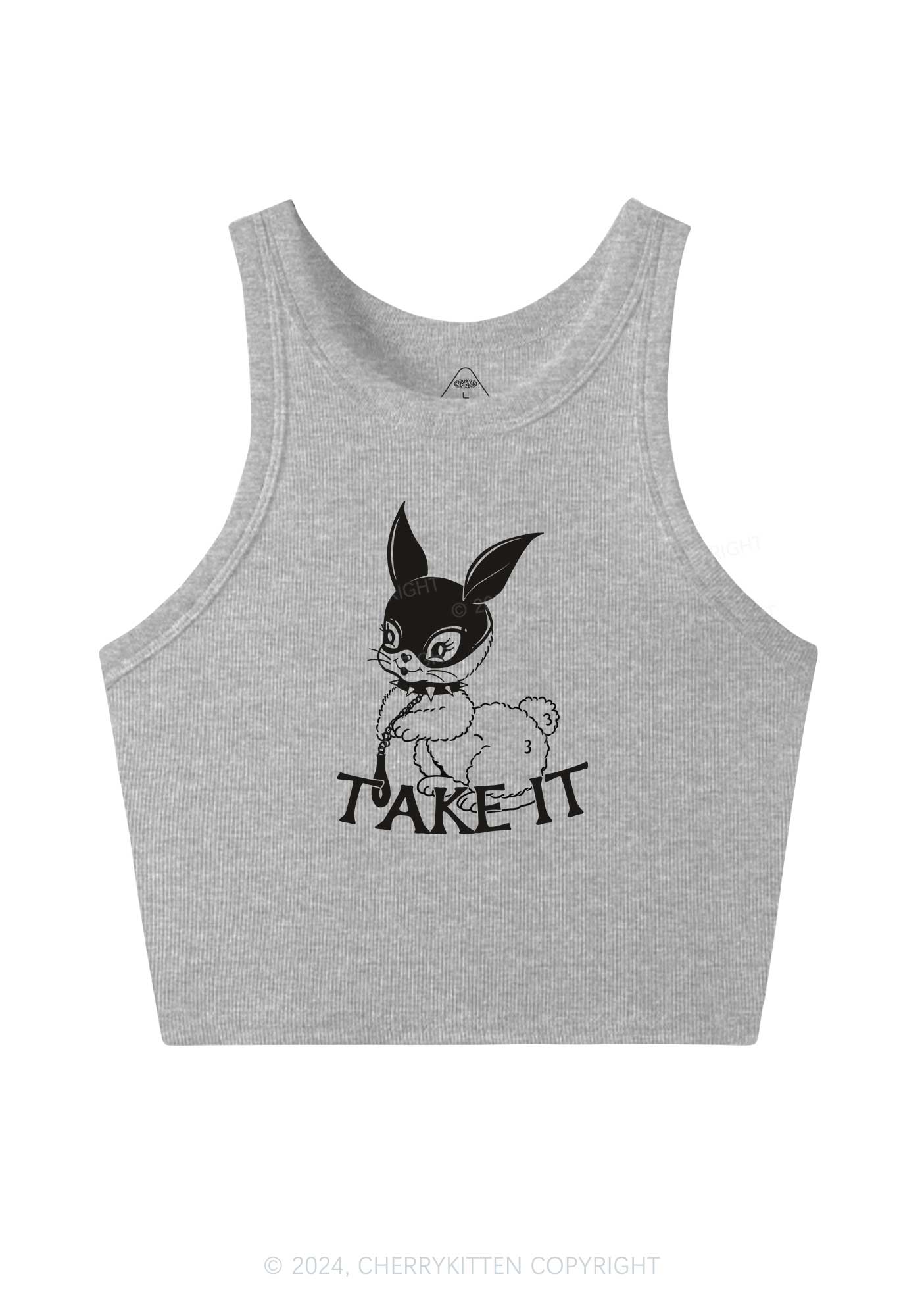 Take It Bunny Y2K Crop Tank Top Cherrykitten