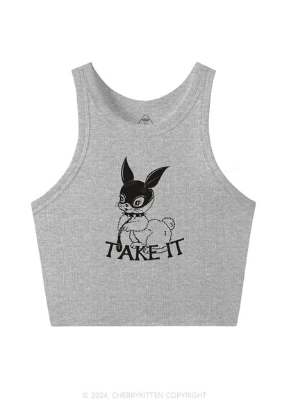 Take It Bunny Y2K Crop Tank Top Cherrykitten