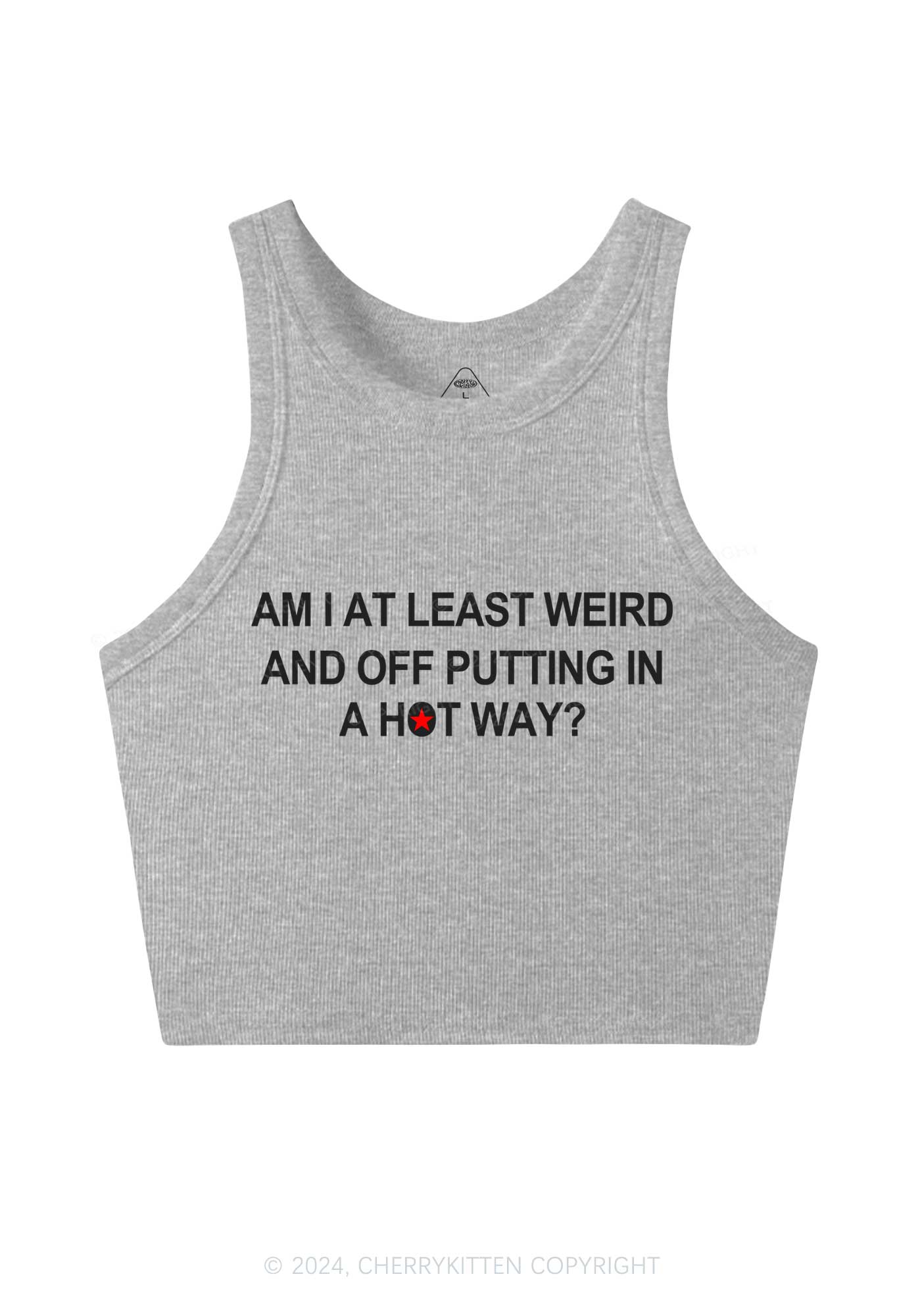 Am I Weird Y2K Crop Tank Top Cherrykitten