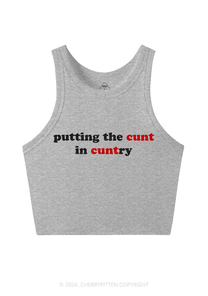 Putting Cxxt In Cuntry Y2K Crop Tank Top Cherrykitten