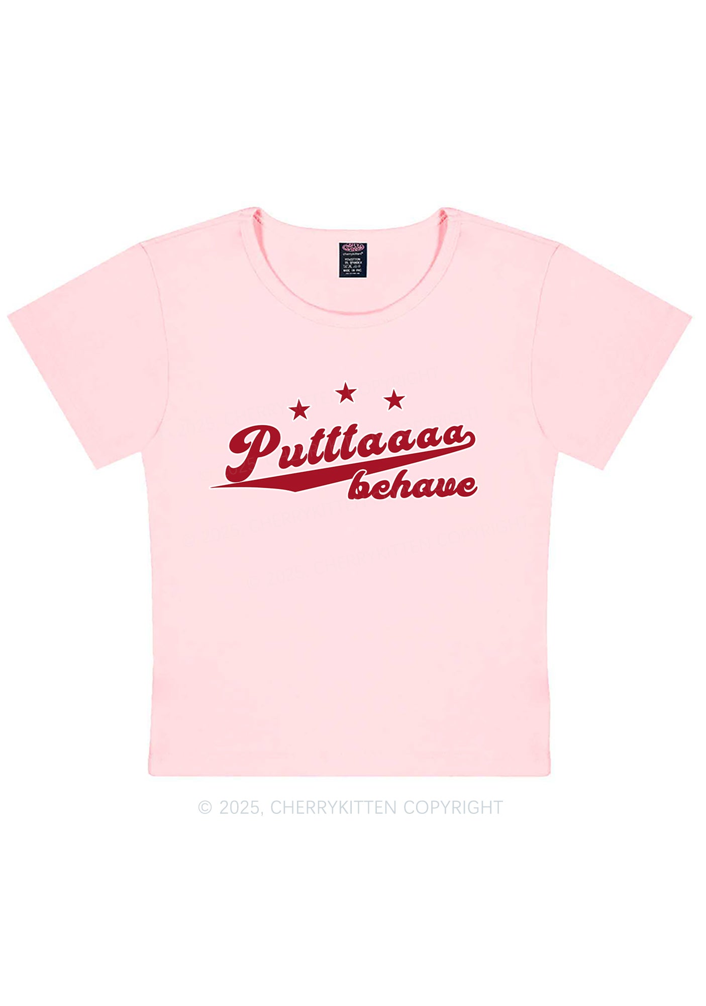 Putttaaaa Behave Y2K Baby Tee Cherrykitten