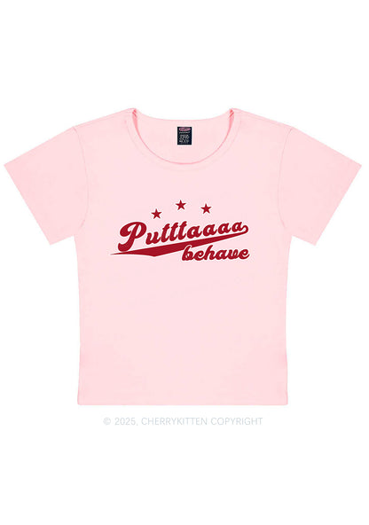 Putttaaaa Behave Y2K Baby Tee Cherrykitten