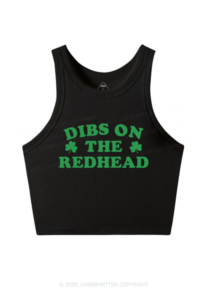 Dibs On The Redhead St Patricks Y2K Crop Tank Top Cherrykitten