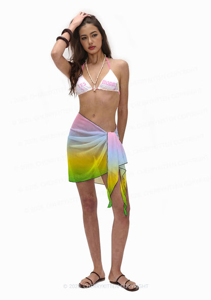 Yes Mommy Pink Bunny Y2K Print Bikini Set Cherrykitten