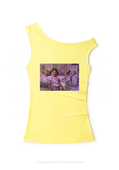 Boys Ugh Y2K Off Shoulder Tank Top Cherrykitten