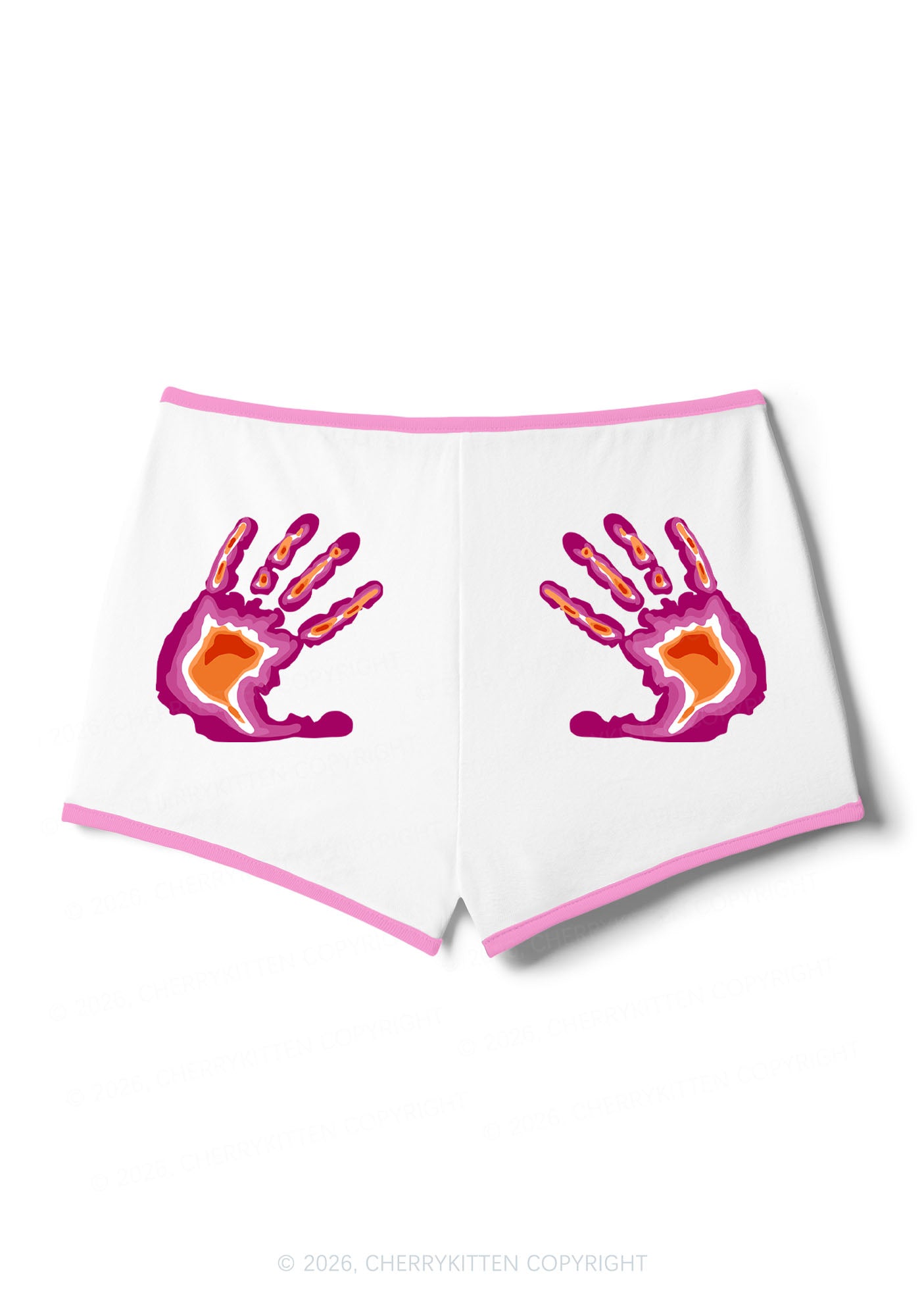 Lesbian Thermal Hands Pride Y2K Booty Shorts Cherrykitten