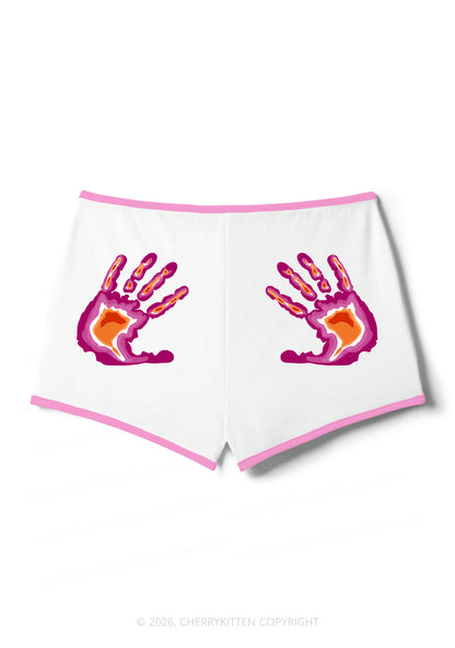 Lesbian Thermal Hands Pride Y2K Booty Shorts Cherrykitten
