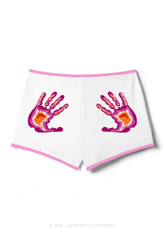 Lesbian Thermal Hands Pride Y2K Booty Shorts Cherrykitten