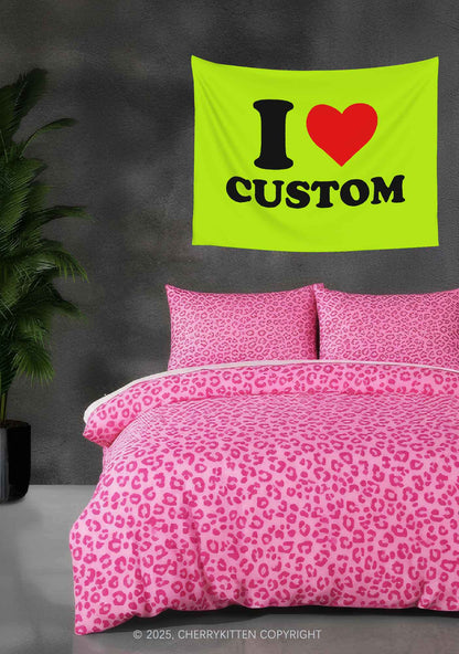 I Love Custom Flag Y2K Tapestry Cherrykitten