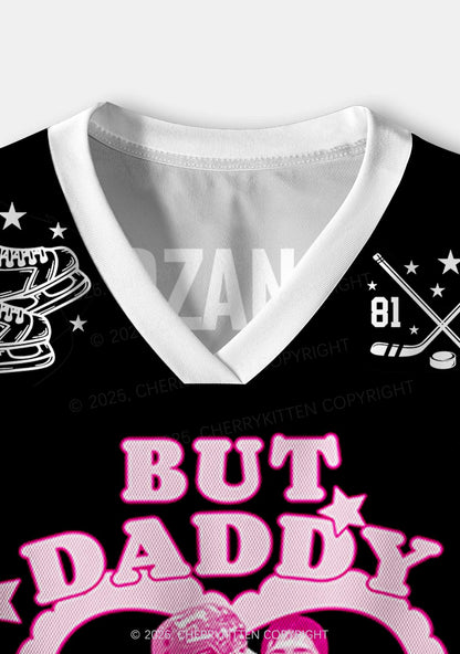 Black But Daddy I Love Them HR Y2K Crop Sport Jersey Shirts Cherrykitten