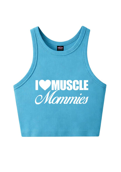 I Love Muscle Mommies Y2K Crop Tank Top Cherrykitten