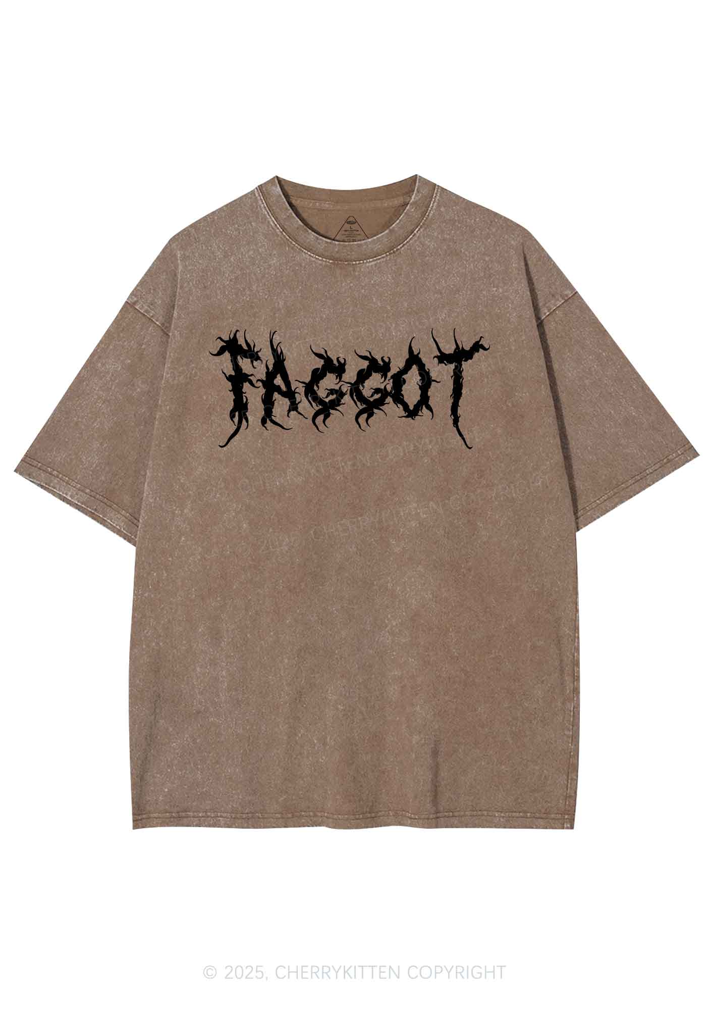 Punk Faggot Pride Y2K Shirts Washed Tee Cherrykitten