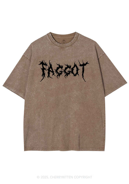 Punk Faggot Pride Y2K Shirts Washed Tee Cherrykitten