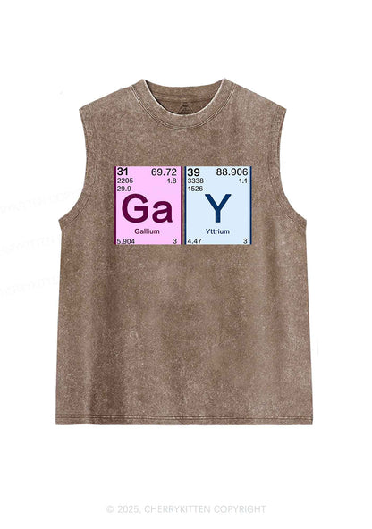 Gay Periodic Table Elements Pride Y2K Washed Muscle Tank Cherrykitten
