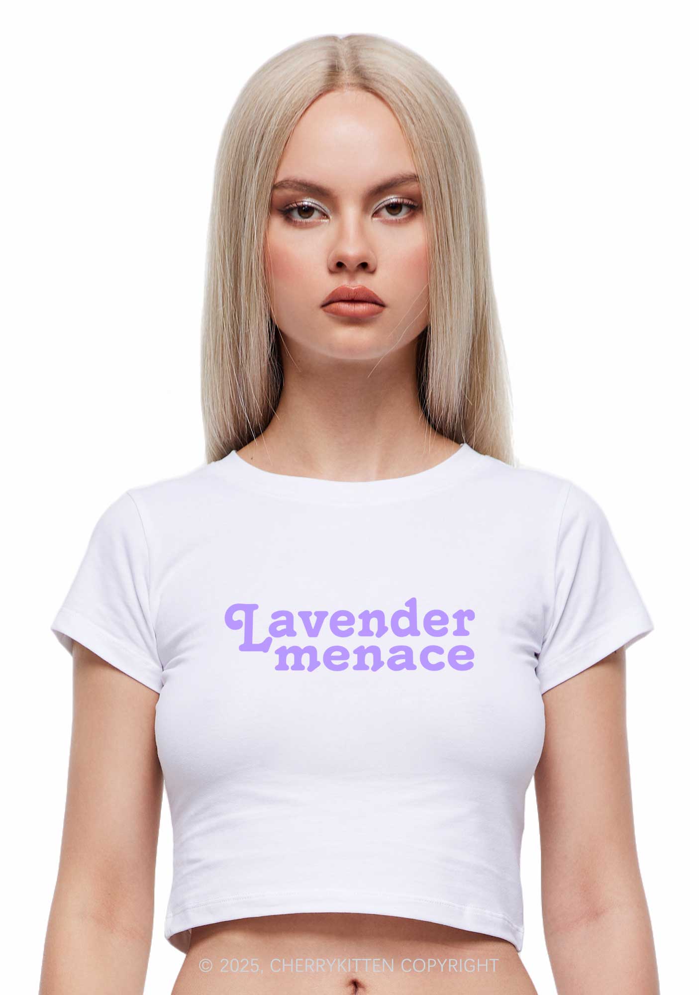 Lavender Menace Y2K Baby Tee Cherrykitten