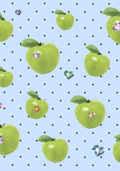 Chic Green Apple Y2K Print Mini Skirt Cherrykitten