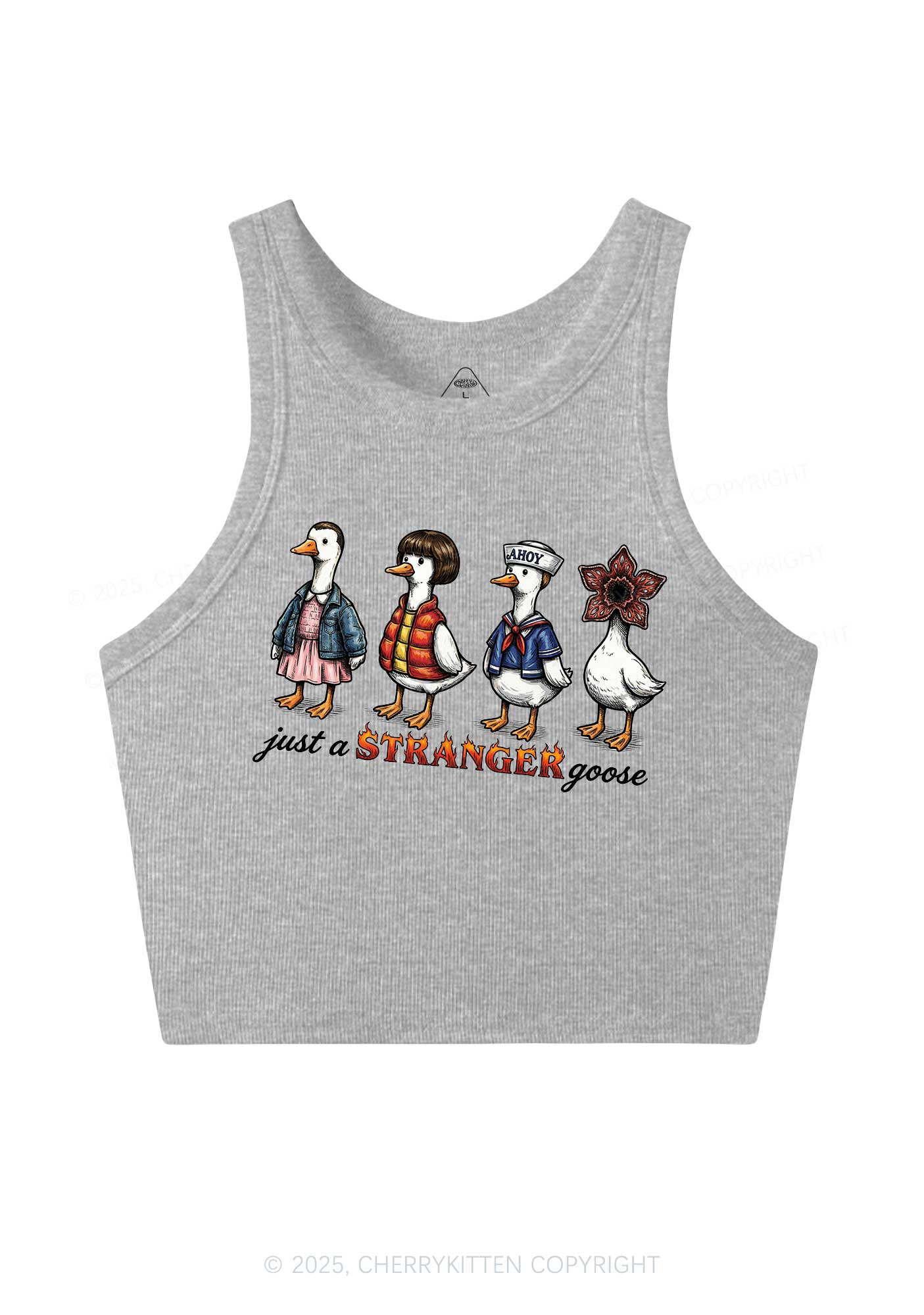 Just A Stranger Goose Y2K Crop Tank Top Cherrykitten