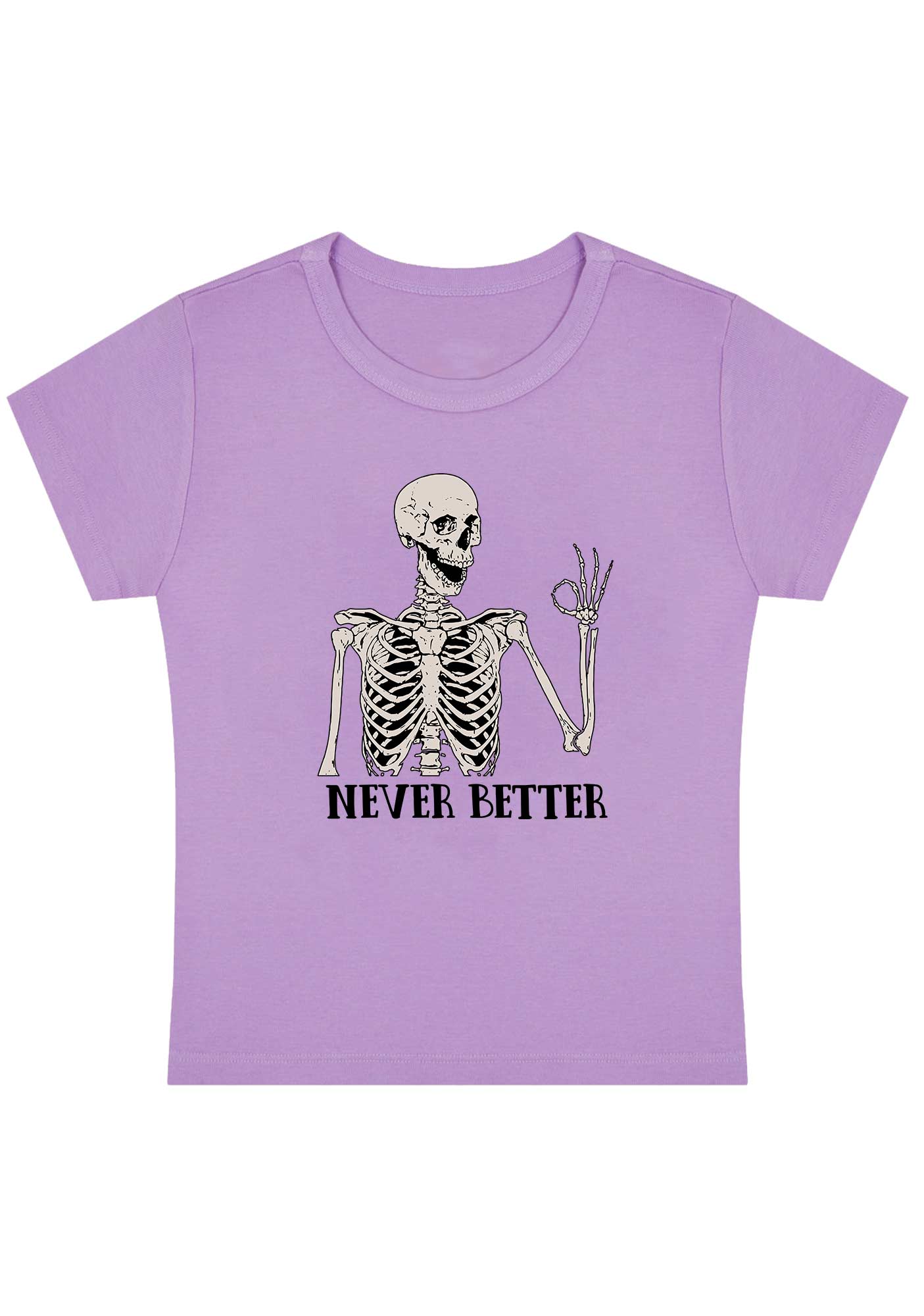 Halloween Skeletons Never Better Y2K Baby Tee