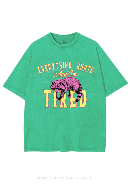 I Am Tried Y2K Shirts Washed Tee Cherrykitten