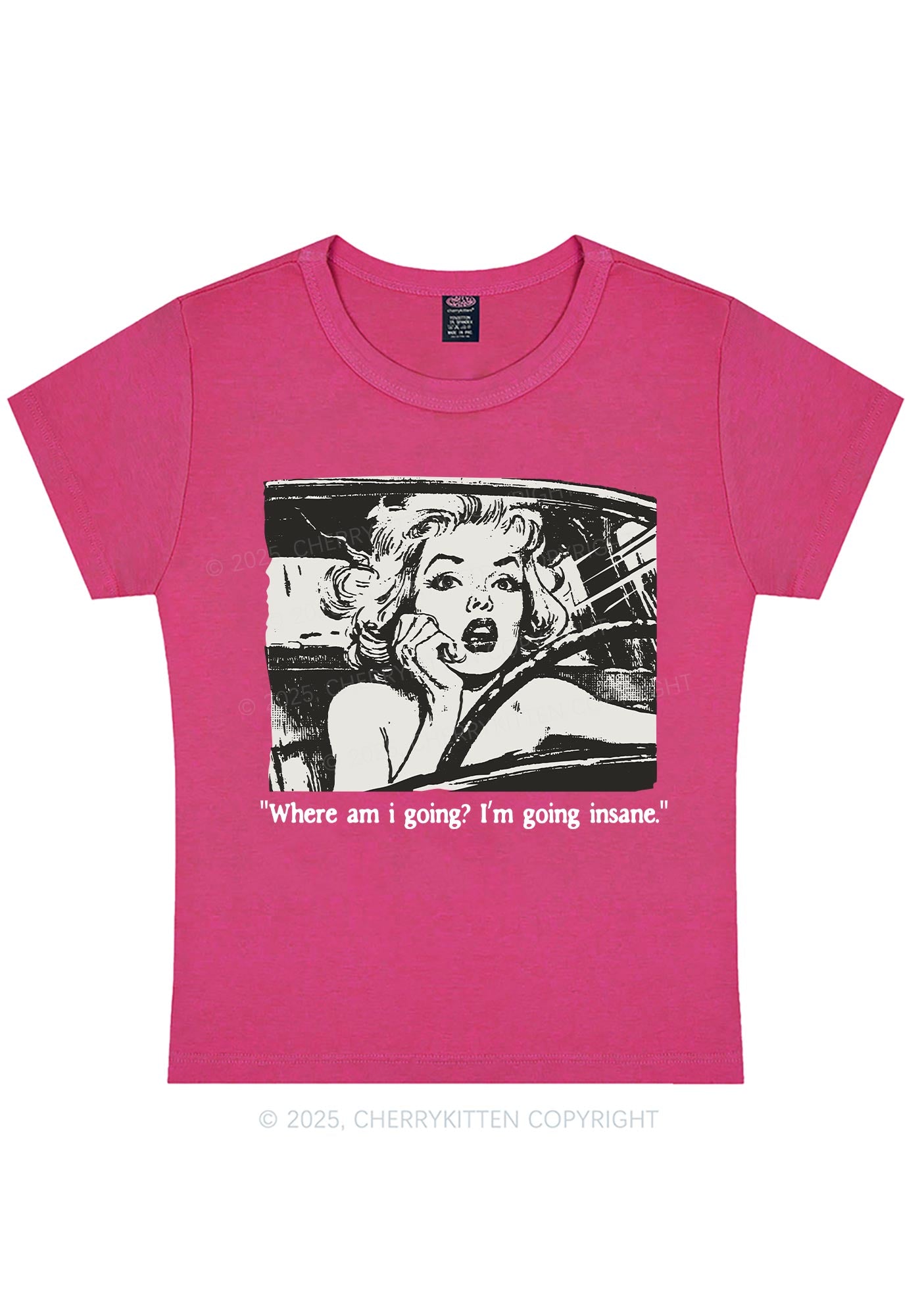 Woman Going Insane Y2K Baby Tee Cherrykitten