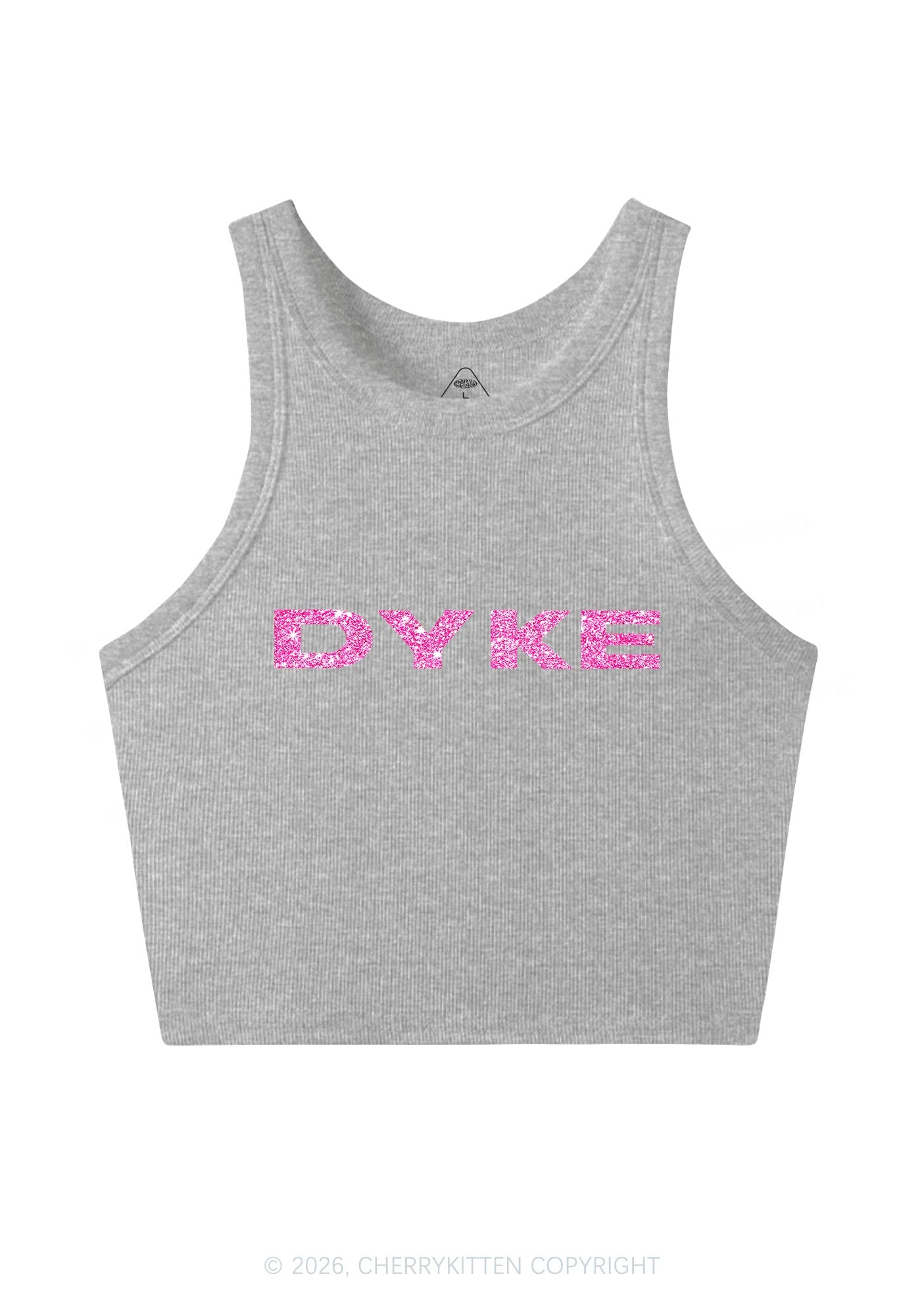 Glitter DYKE Pride Y2K Crop Tank Top Cherrykitten