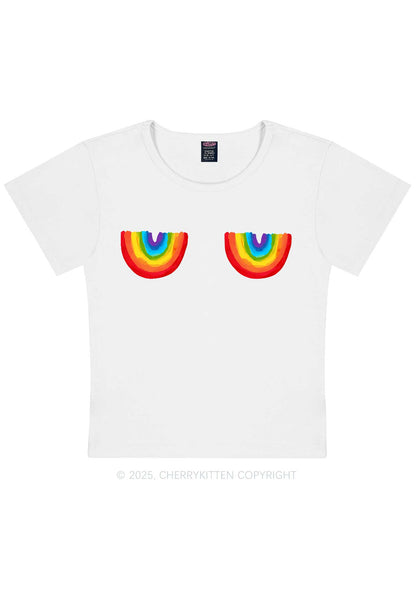 Rainbow Bxxb Y2K Baby Tee Cherrykitten