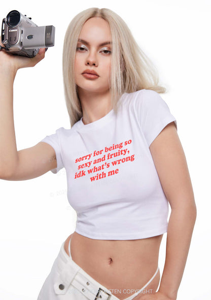 Sorry For Being So Fruity Y2K Baby Tee Cherrykitten
