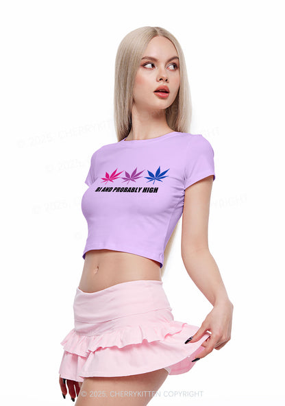Bi Probably High Pride Y2K Baby Tee Cherrykitten
