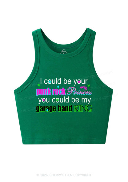 Punk Rock Princess Y2K Crop Tank Top Cherrykitten