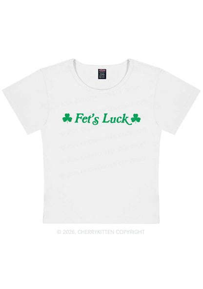 Fets Luck St Patricks Y2K Baby Tee Cherrykitten