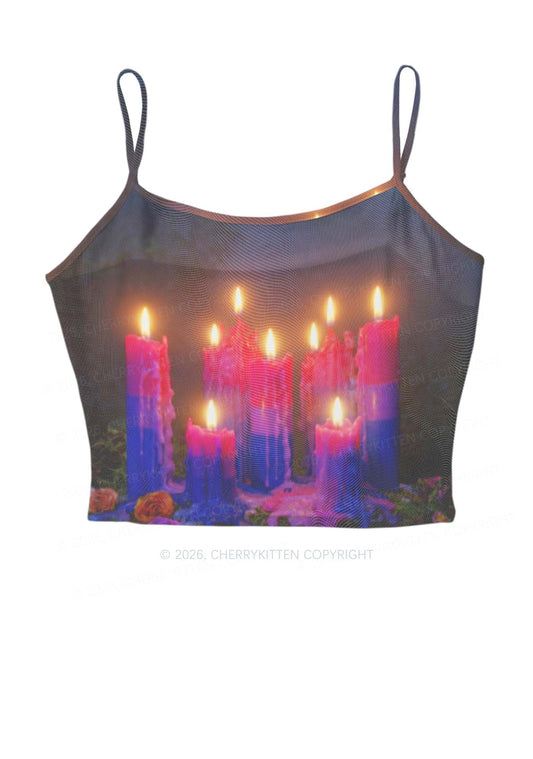 Bisexual Melting Candles Pride Y2K Mesh Cami Tank Cherrykitten