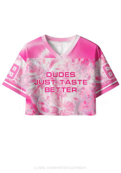 Dudes Just Taste Better Pride Y2K Crop Sport Jersey Shirts Cherrykitten