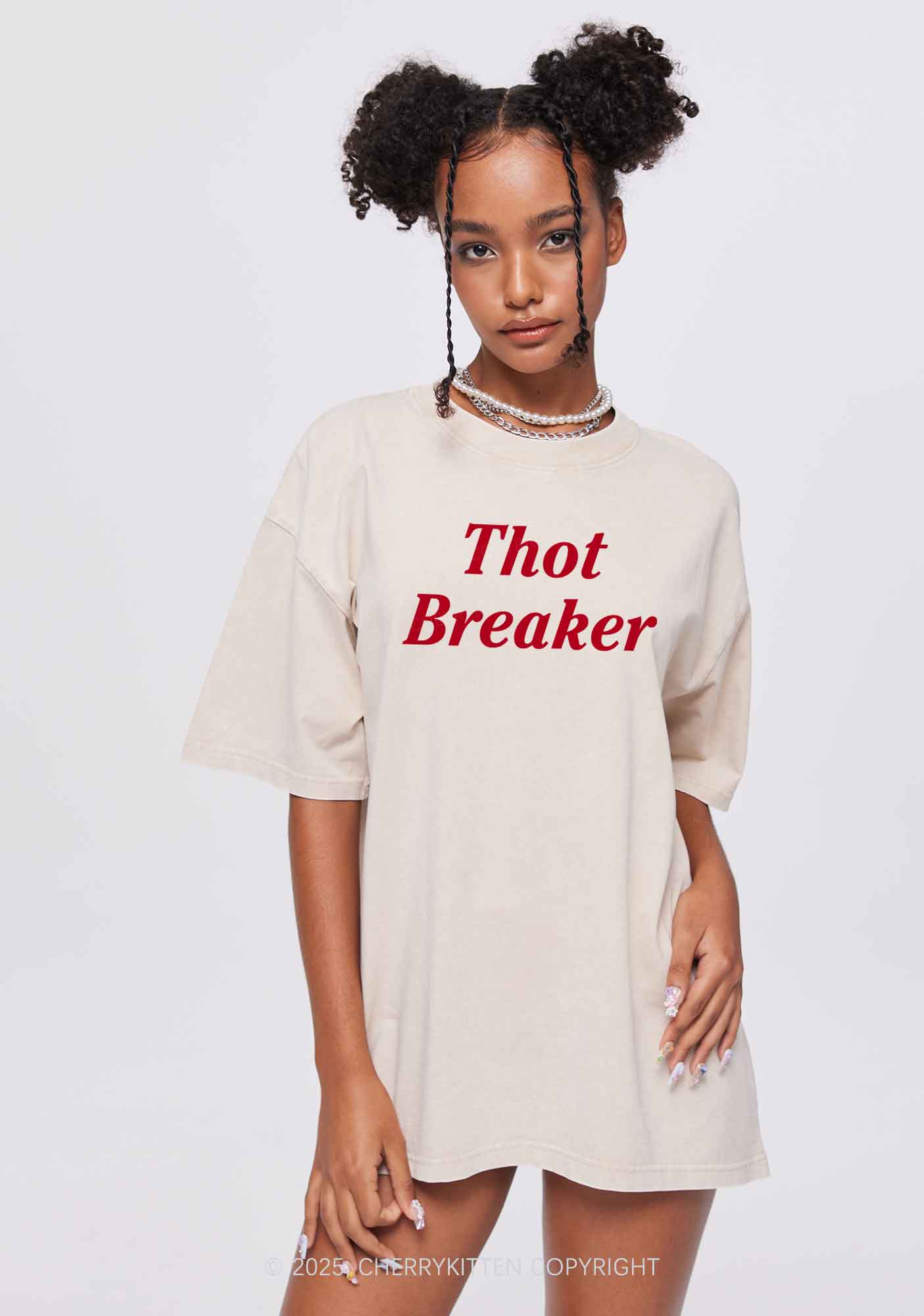 Thot Breaker Y2K Shirts Washed Tee Cherrykitten