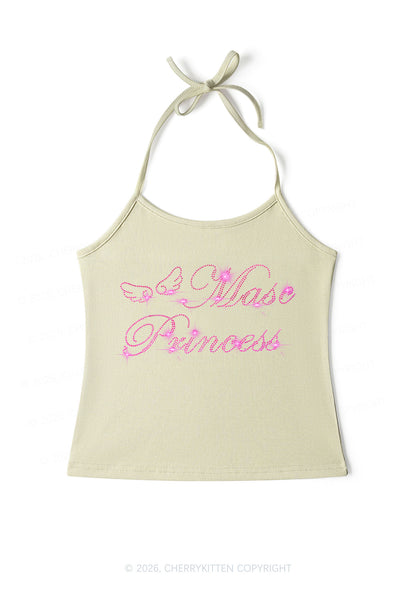 Rhinestone Masc Princess Pride Y2K Halter Neck Cami Cherrykitten