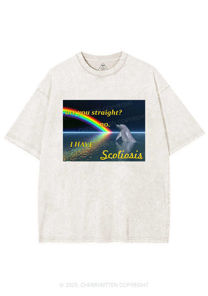 I Have Scoliosis Pride Y2K Shirts Washed Tee Cherrykitten