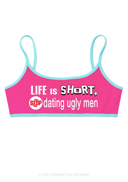 Stop Dating Ugly Men Y2K Super Crop Cami Cherrykitten