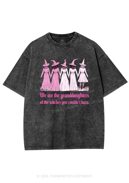 Halloween Witches Granddaughters Y2K Shirts Washed Tee Cherrykitten