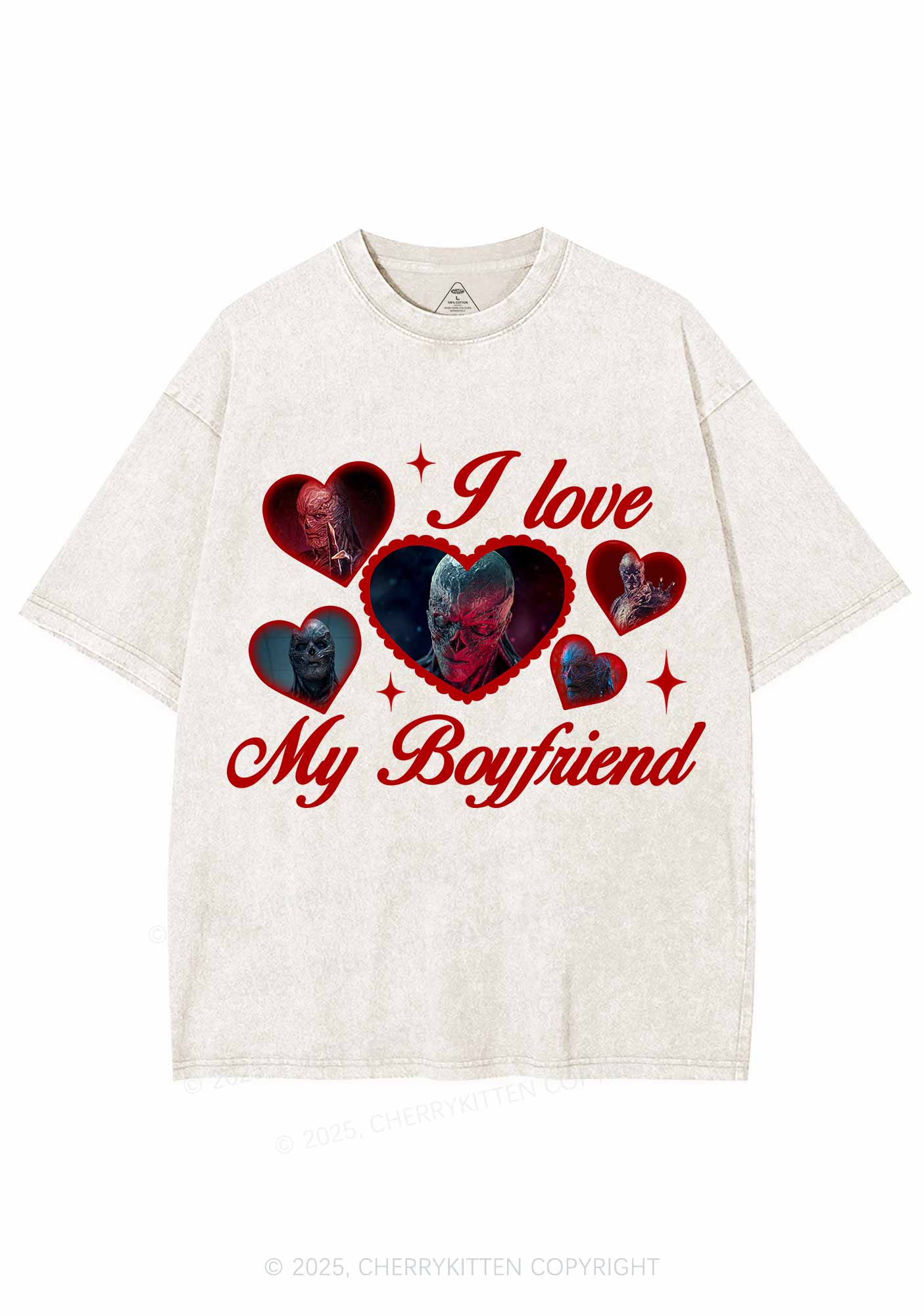I Love My Boyfriend VN Y2K Shirts Washed Tee Cherrykitten